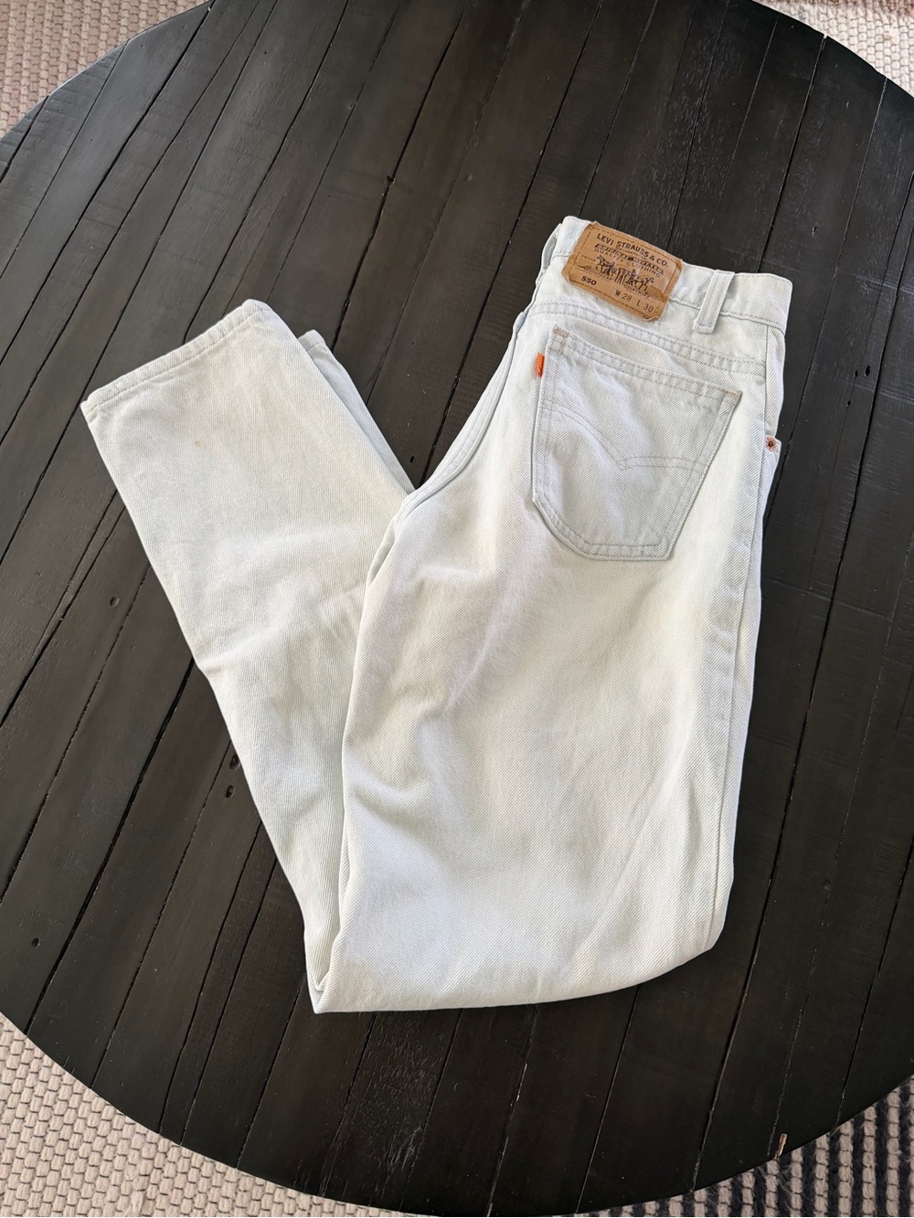 🔥Vtg 80s Levi’s 550 Orange Tab Men’s 28x29 Lt Wash Denim Jeans 585 Button USA🔥